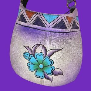 CEE KLEIN Hand Painted Genuine Leather Hobo Bag